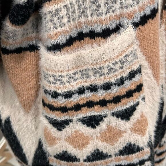 RAJ L.A Women’s Billie Fuzzy Autumn Poncho Wrap Bohemian Ruana in Mocha Multi - Picture 11 of 11